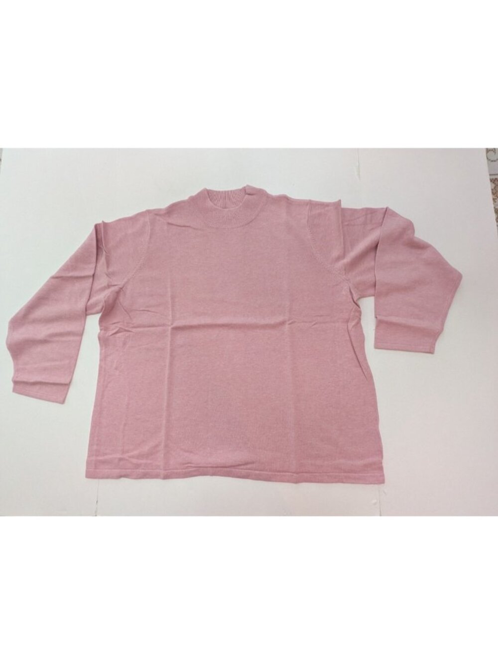 Joan Rivers Long Sleeve Mock Neck Top Size 2X Rose Pink Classic Sweater